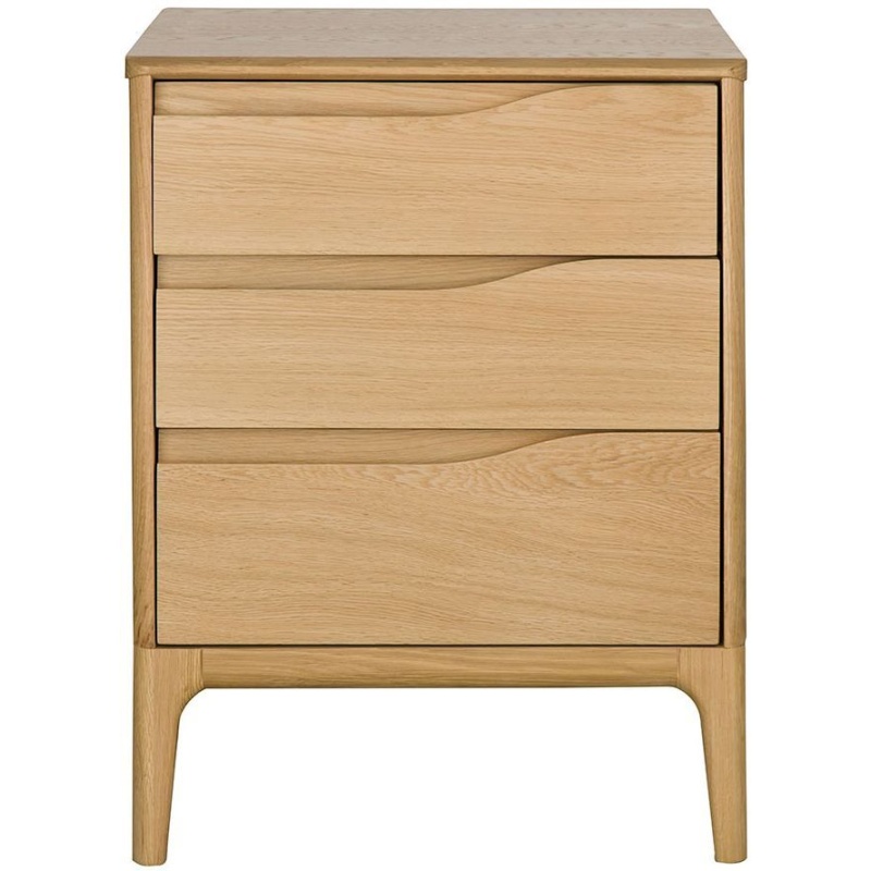 Ercol Rimini Oak 3 Drawer Bedside Cabinet
