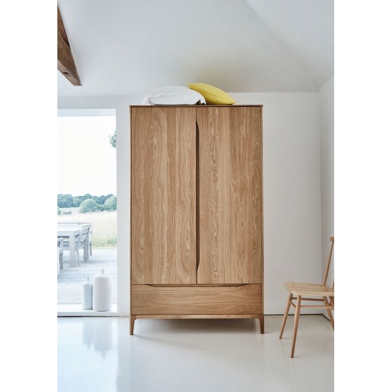 Ercol Rimini Oak 2 Door Wardrobe - lifestyle view