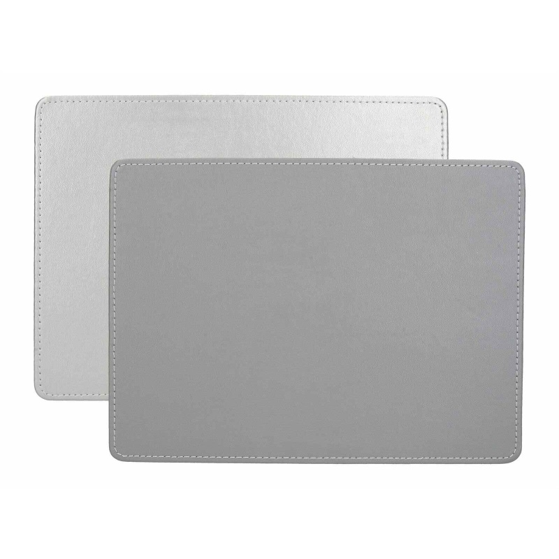 Creative Tops Faux Leather Silver Seat of 4 Placemats