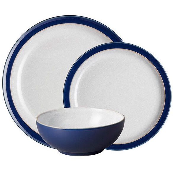 Denby Elements 12 Piece Dinner Set Dark Blue