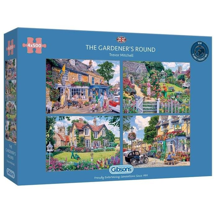 Gibsons The Gardener's Round Jigsaw Puzzle 4 x 500pc