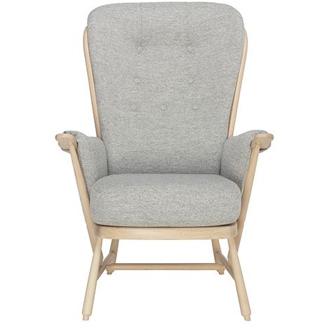 Ercol Evergreen Chair in Clear Matt woodwork and E533 fabric - Front View