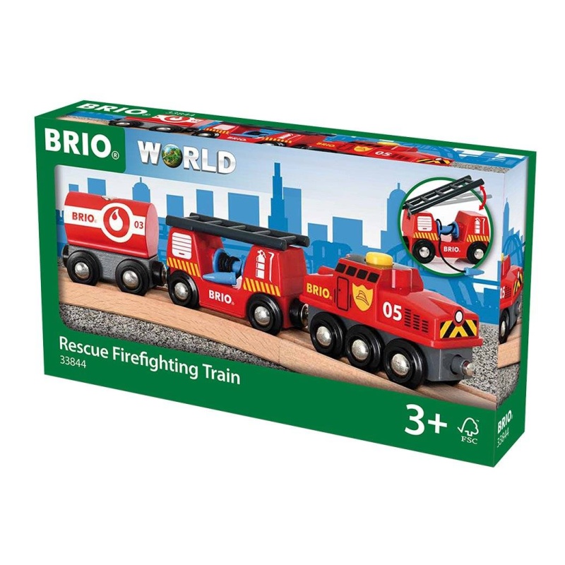 Brio Rescue Fire Fighting Train 33844