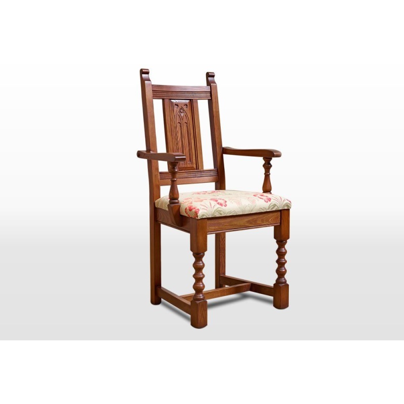 Wood Bros Old Charm Carver Chair Leather (Oc2287)