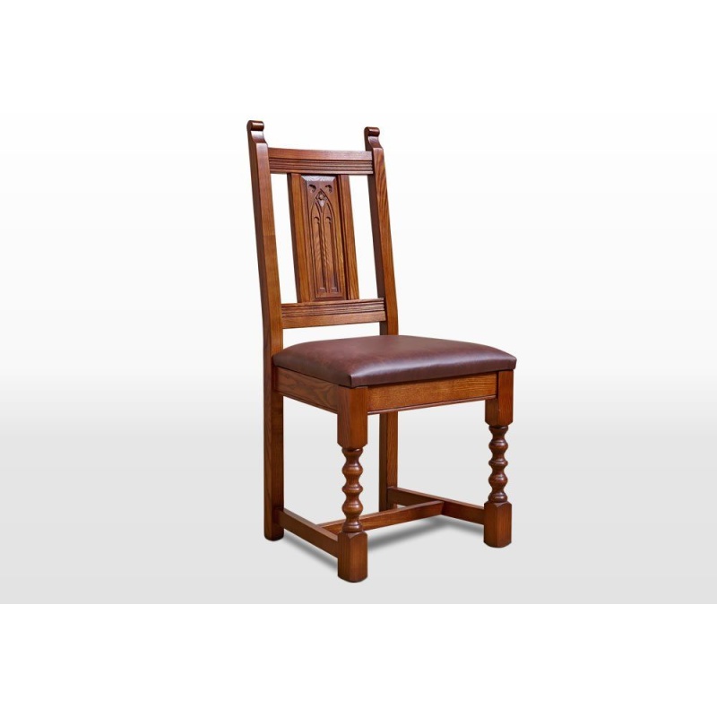 Wood Bros Old Charm Dining Chair Leather (Oc2286)