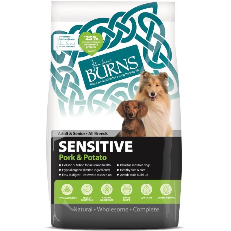 Burns Sensitive & Pork 12Kg Dog Food
