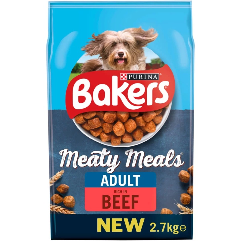 Bakers Meaty Meals Adult Beef Dog Food 2.7kg Downtown