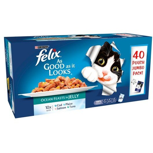 Felix As Good As It Looks Ocean Feasts 40x100g Pack Cat Food