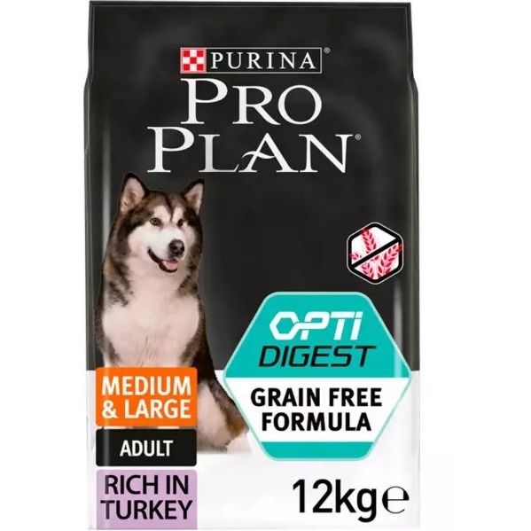 Pro Plan Adult Medium & Large Sensitive Digestion Turkey Grain Free 12Kg Dog Food