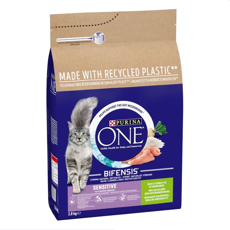 Purina Purina One Sensitive Dry Cat Food with Turkey & Rice - 2.8kg