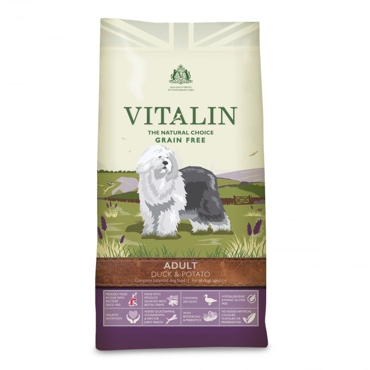 Vitalin Natural Adult Grain Free Duck & Potato Dog Food
