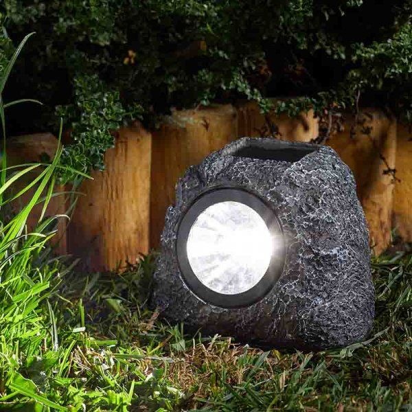 Smart Solar Granite Rock Spot Lights 4 Pack