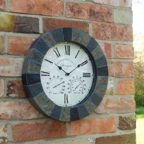 Stonegate 14" Wall Clock & Thermometer