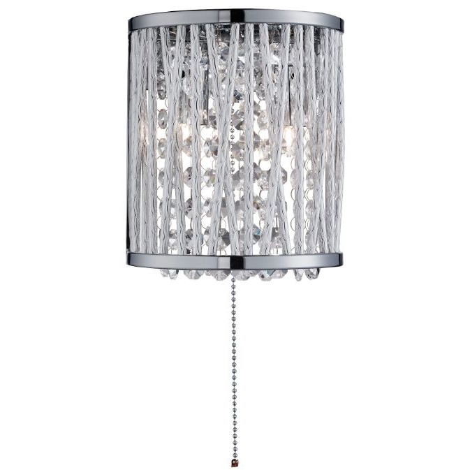 Searchlight Elise Wall Light with Crystal Drops & Twisted Metal Rods
