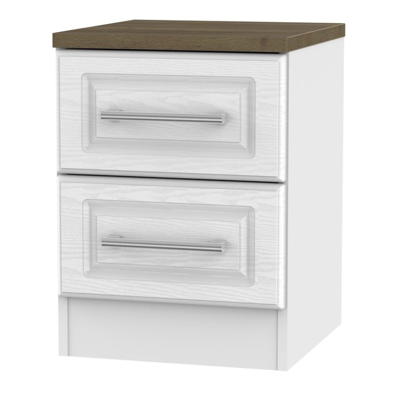 Kent 2 Drawer Locker - White Ash & Oak