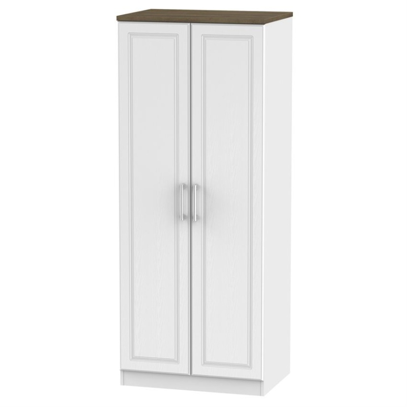 Kent 2 Door Wardrobe - White Ash & Oak