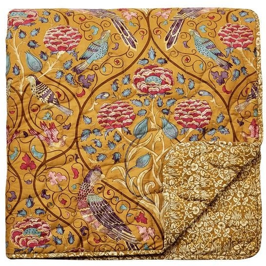 Morris & Co Seasons By May Quilted Throw - Saffron