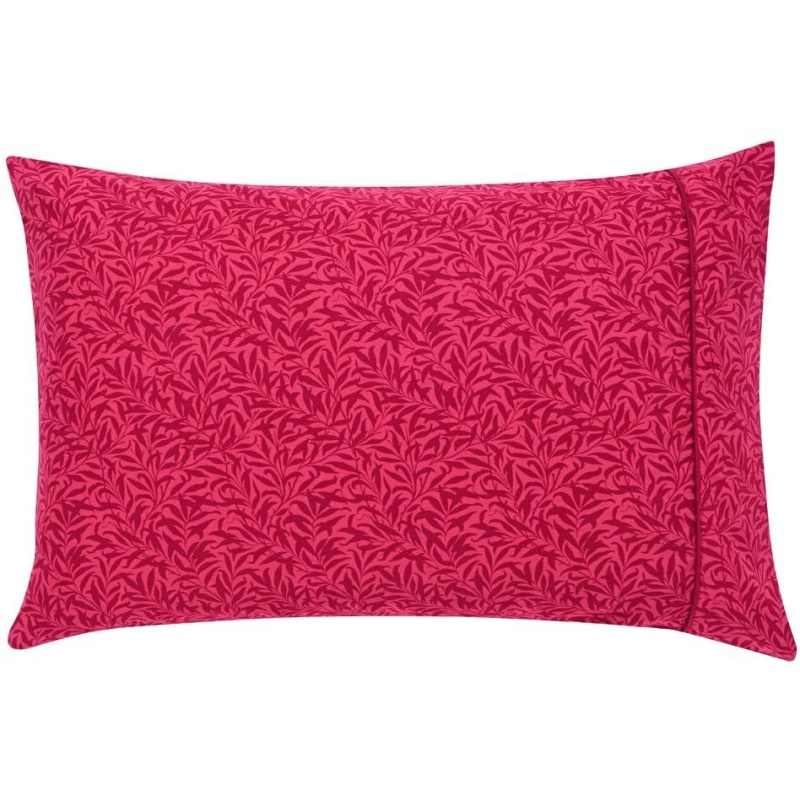 Morris And Co Strawberry Thief Housewife Pillowcase Pair - Crimson