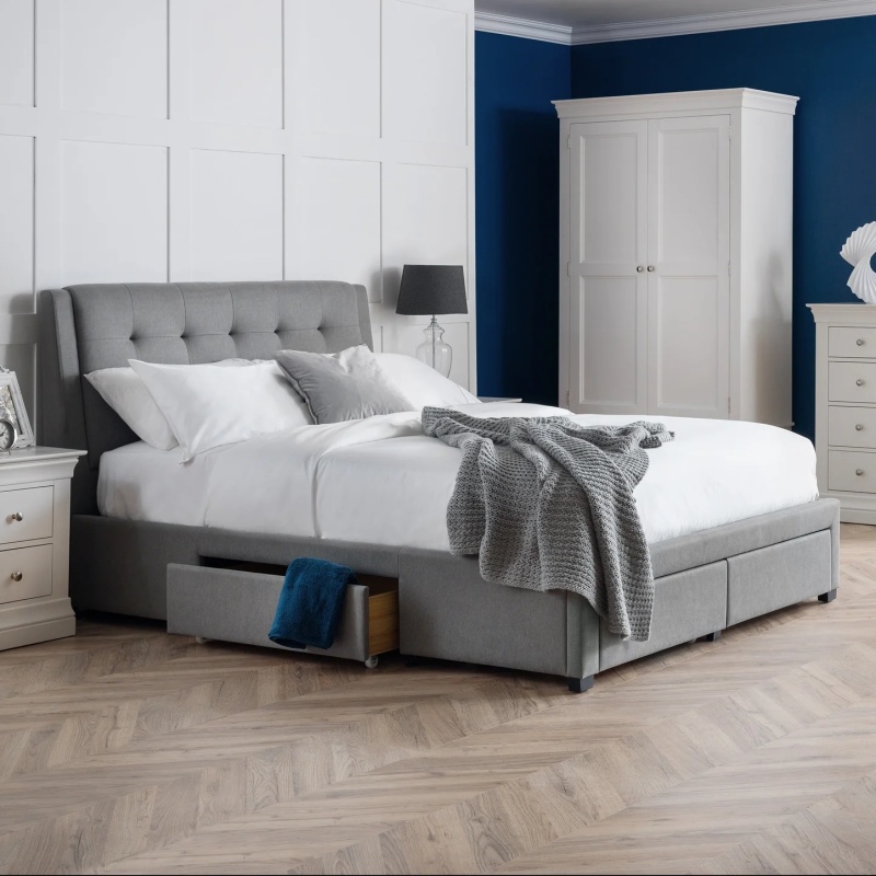 Julian Bowen Grey/Black Fullerton 4 Drawer Bed - Super King