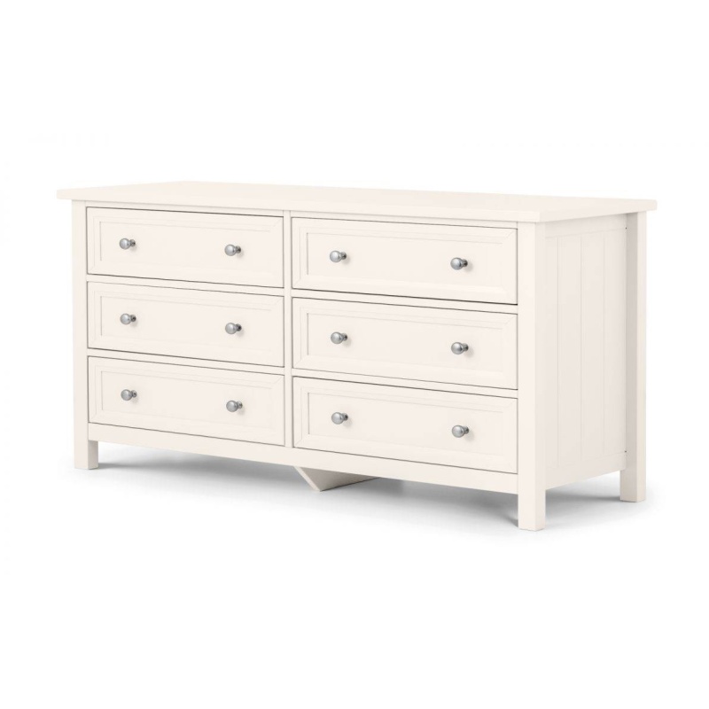 Julian Bowen Maine 6 Drawer Wide Chest White