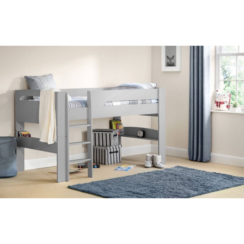 Julian Bowen White Pluto Midsleeper Bed - Stone