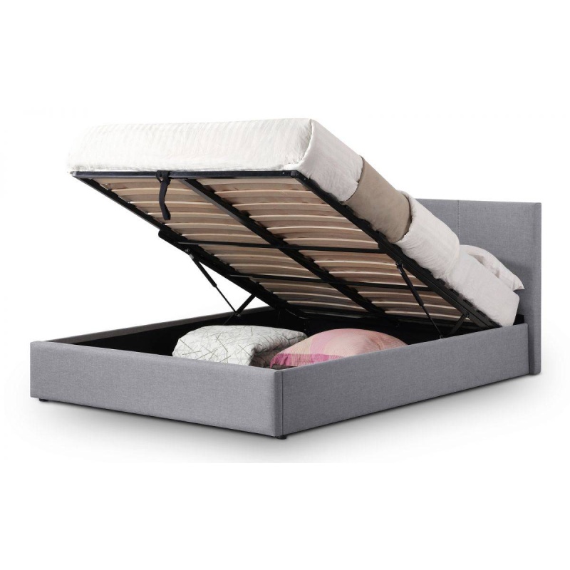 Julian Bowen Light/Grey Rialto Lift-Up Storage Fabric Bed - King