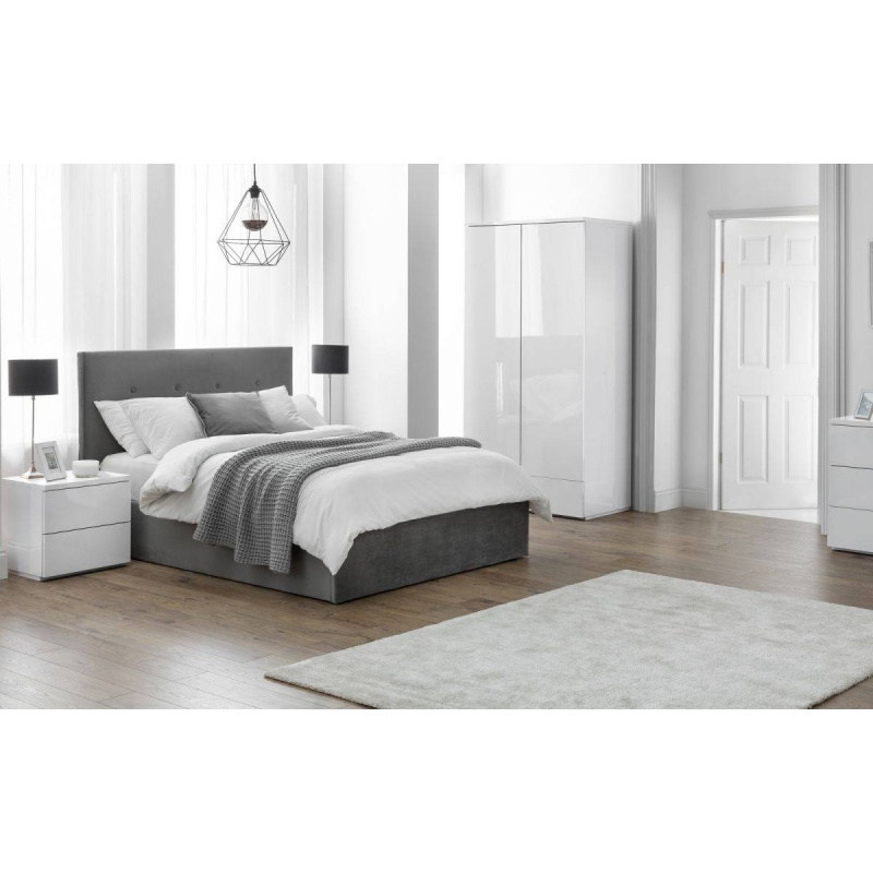 Julian Bowen Grey Shoreditch Lift-Up Storage Fabric Bed - Double