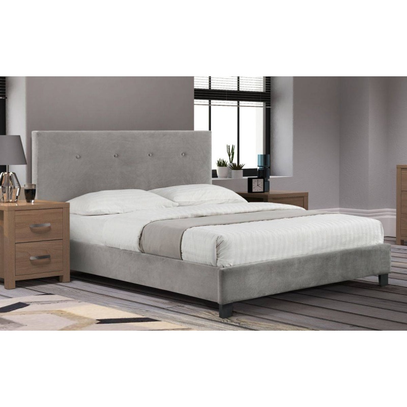 Julian Bowen Grey Shoreditch Fabric Bed Frame - King