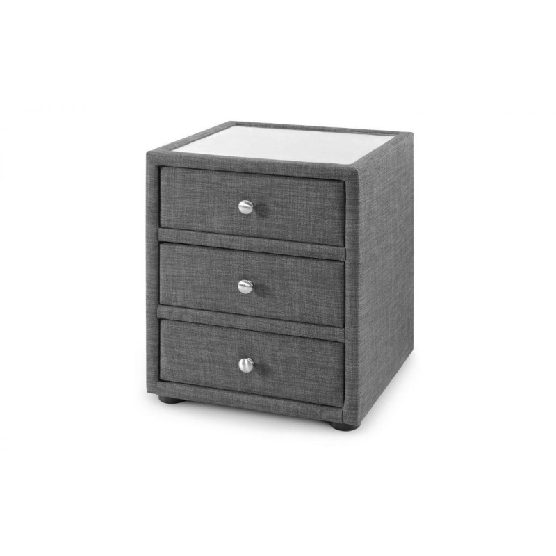 Julian Bowen Sorrento 3 Drawer Linen Bedside Table