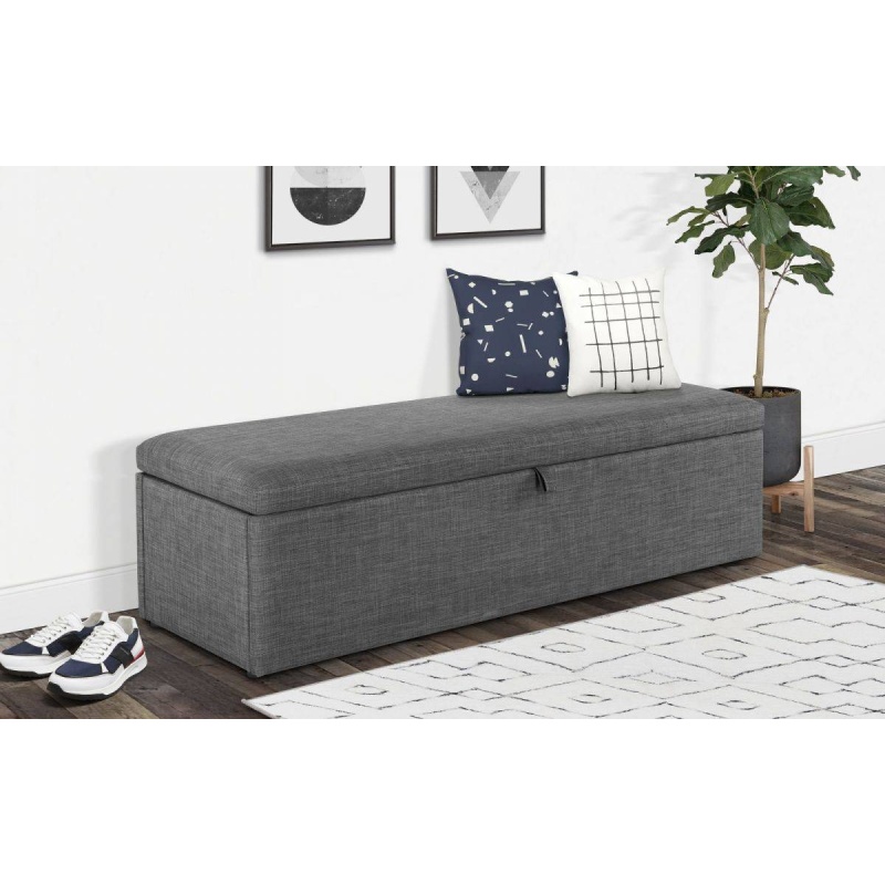 Julian Bowen Grey Sorrento Linen Blanket Box