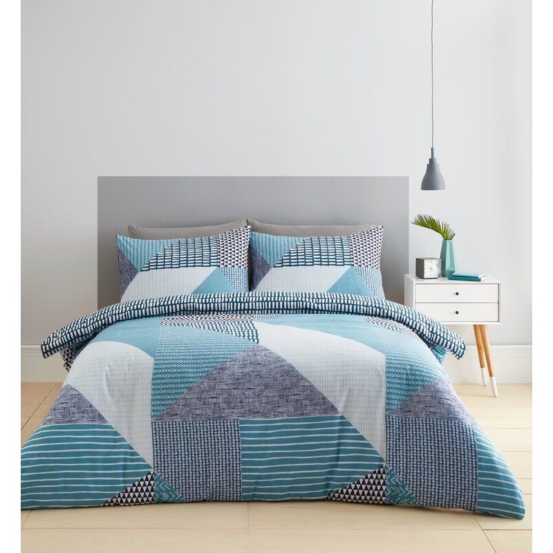 Catherine Lansfield Larsson Geo Teal Duvet Set - King