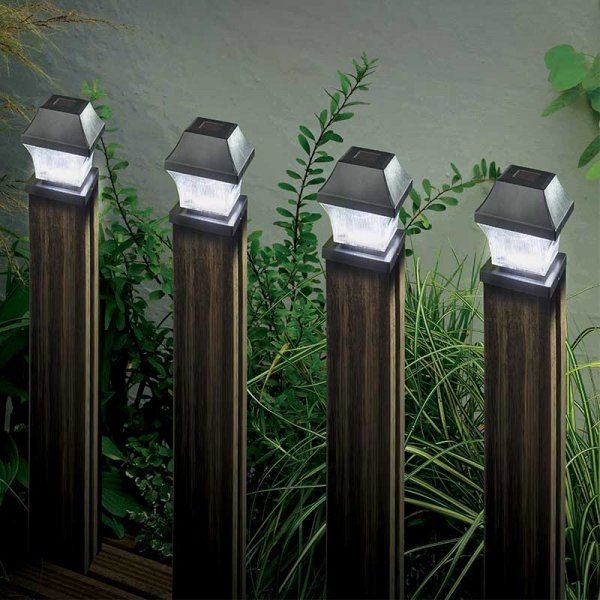 Smart Solar Post Light 4 pack - black