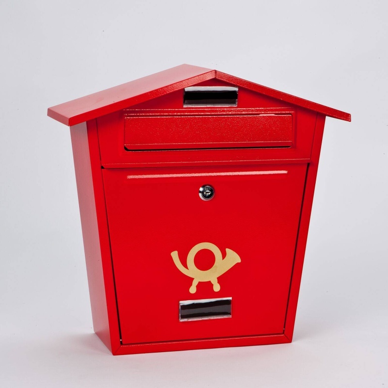 Harewood Steel Plate Red Post Box