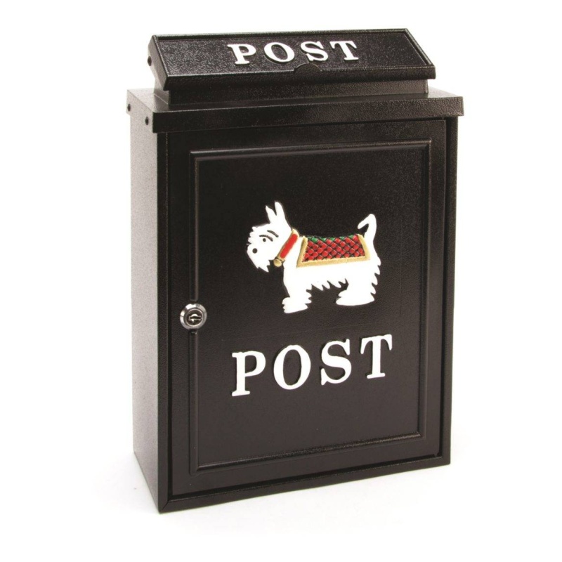 Harewood Black Scotty Dog Post Box