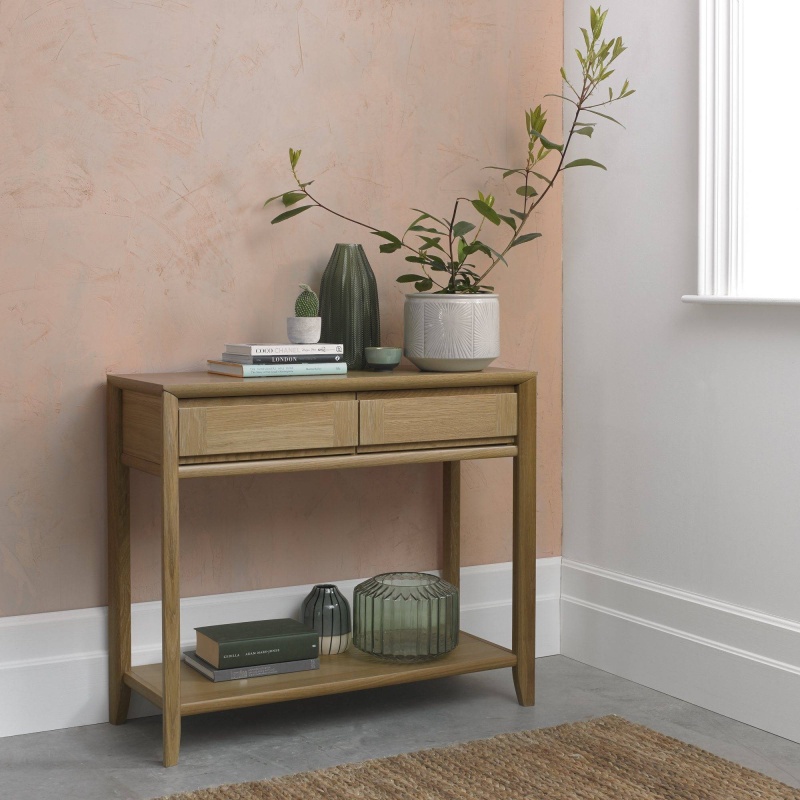 brampton oak console table with draw