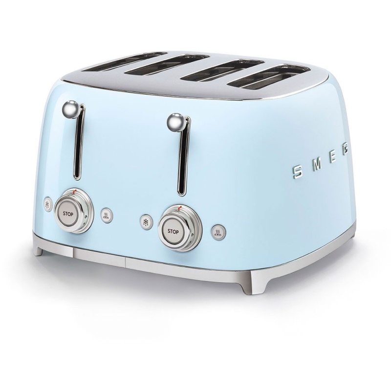 Smeg Blue Tsf03pbuk 4 Slice Toaster - Pastel