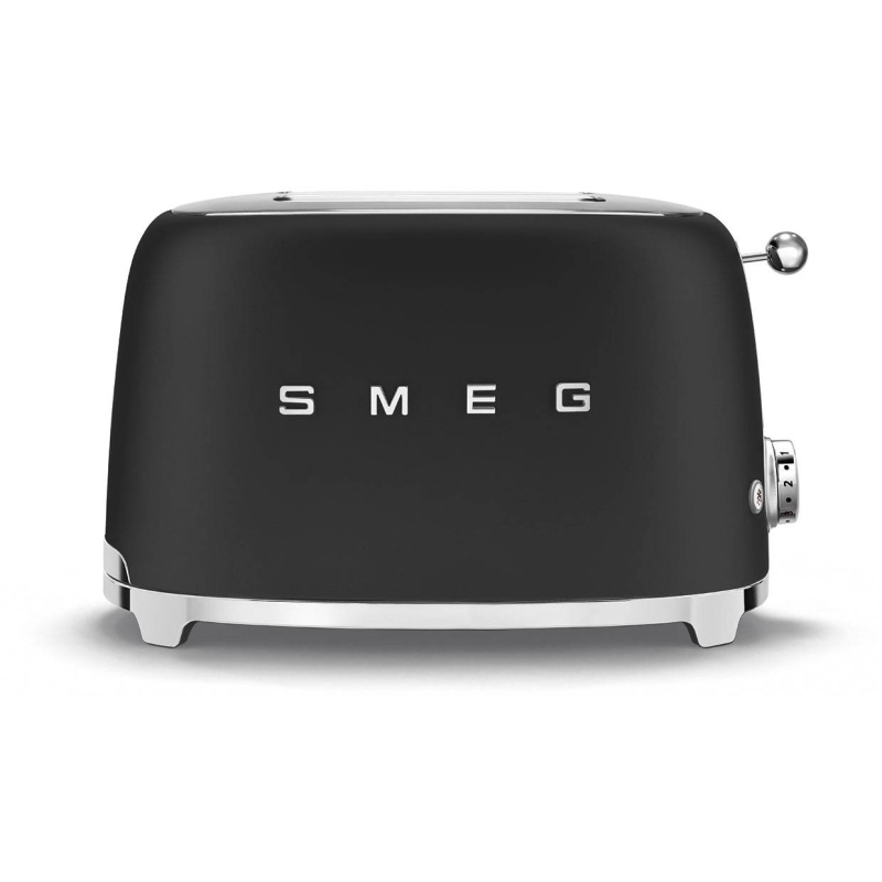 Smeg Black Tsf01blmuk 2 Slice Toaster - Matte