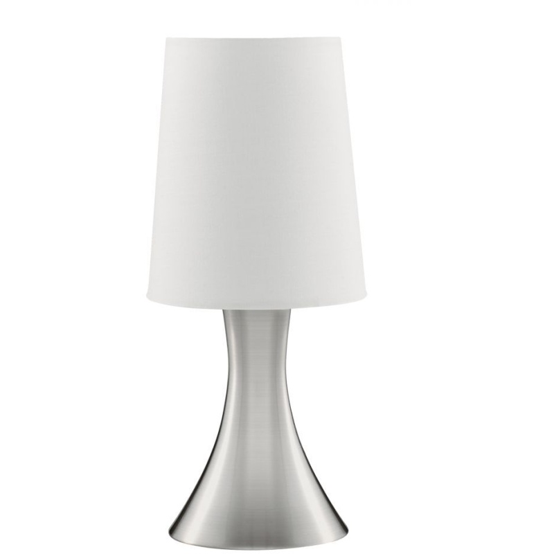 Searchlight Satin Silver Cone Touch Lamp