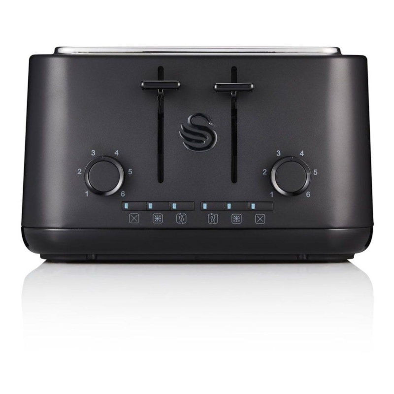 Swan ST34040BLKN Stealth 4 Slice Toaster Black Downtown