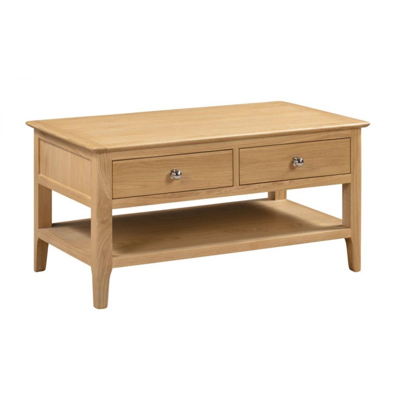 Julian Bowen Silver Cotswold Rectangular Coffee Table With 2 Drawers