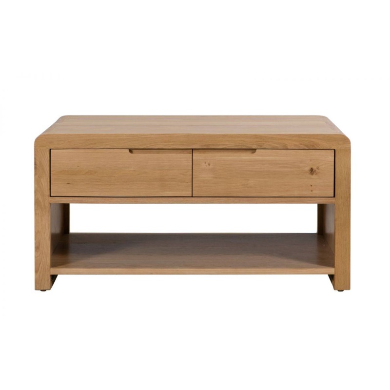 Julian Bowen Curve Rectangular Coffee Table - Oak