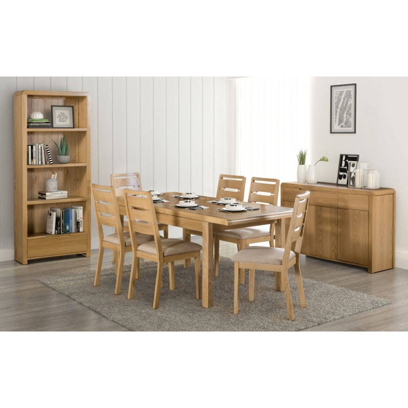 Julian Bowen Curve Oak Tall Bookcase
