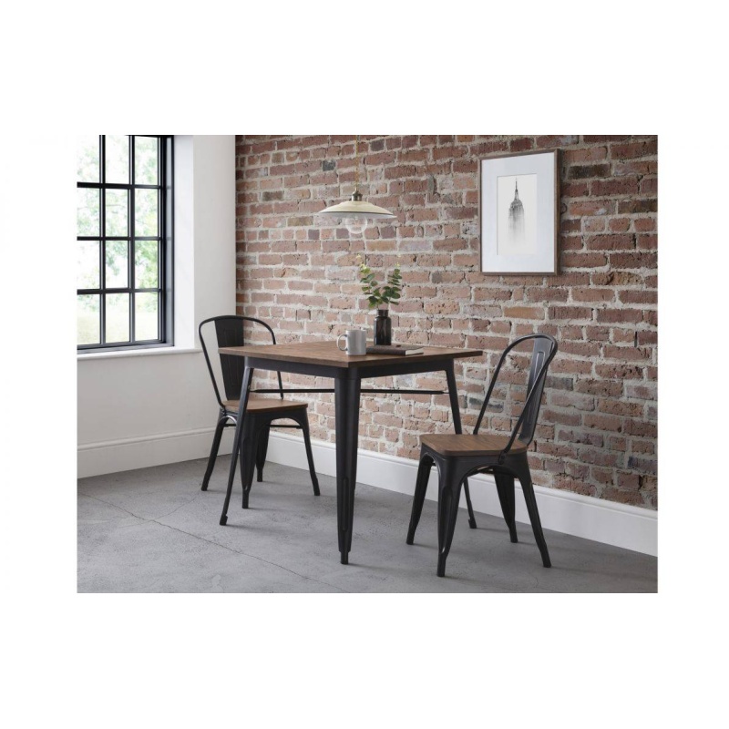 Julian Bowen Black Grafton 80Cm Dining Table