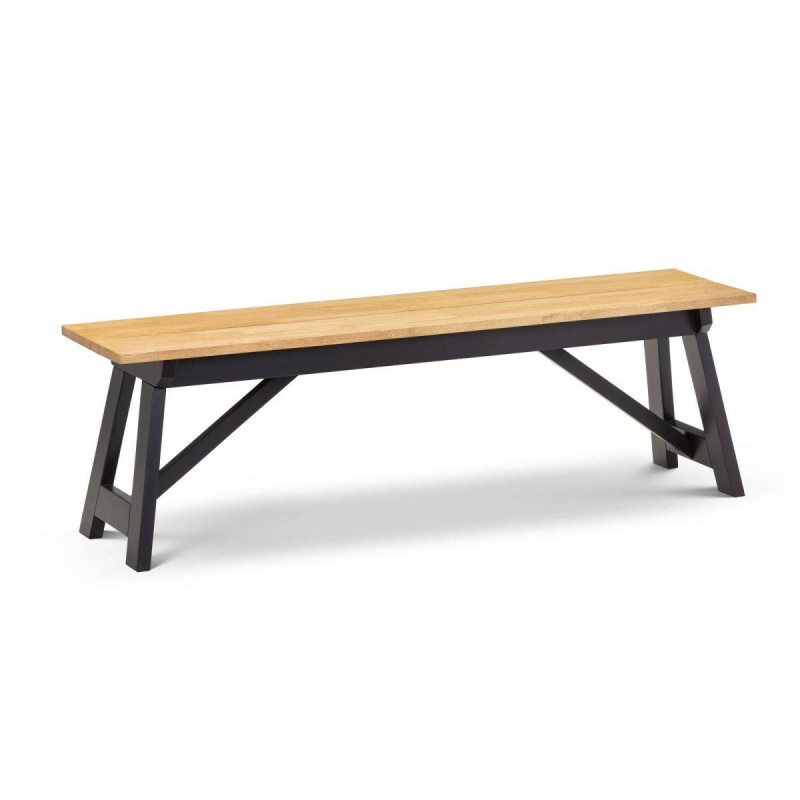 Julian Bowen Black Hockley Bench /Oak