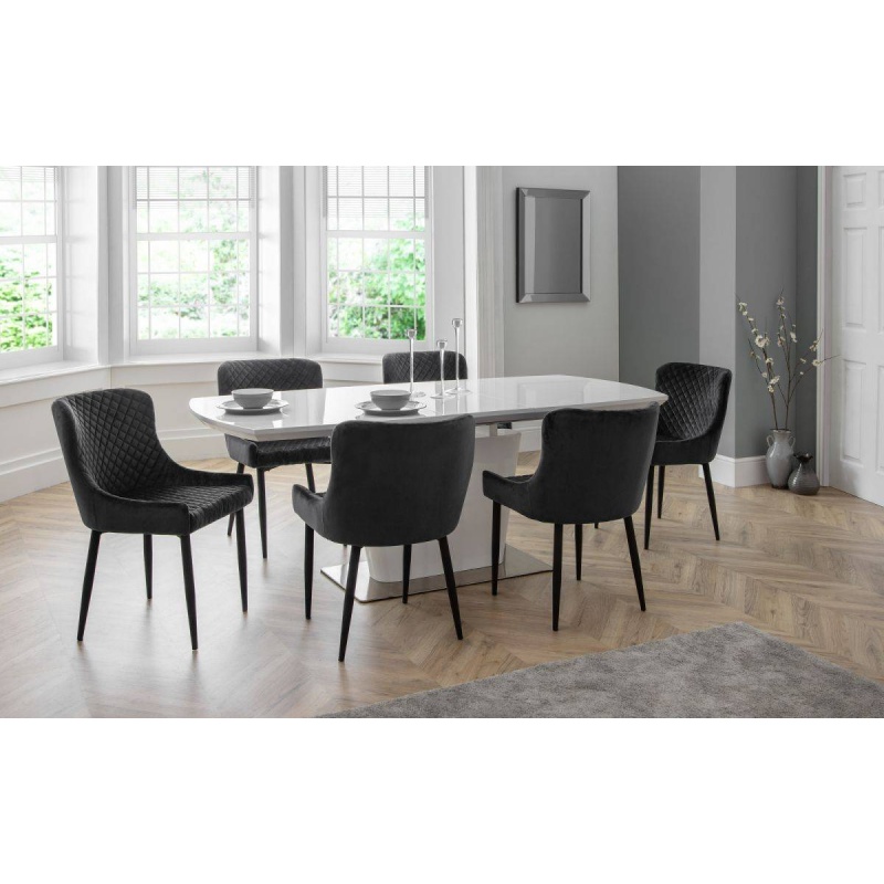 Julian Bowen Luxe Velvet Dining Chair - Grey LUX001