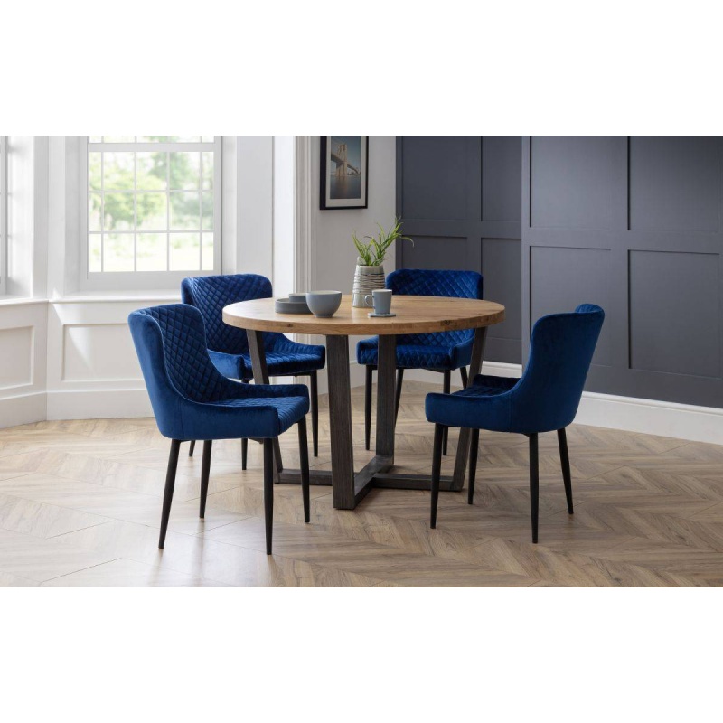 Julian Bowen Luxe Velvet Dining Chair - Blue LUX002