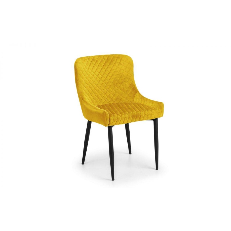 Julian Bowen Luxe Velvet Dining Chair - Mustard LUX003