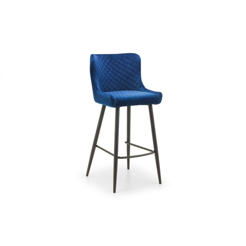Julian Bowen Blue Luxe Velvet Bar Stool