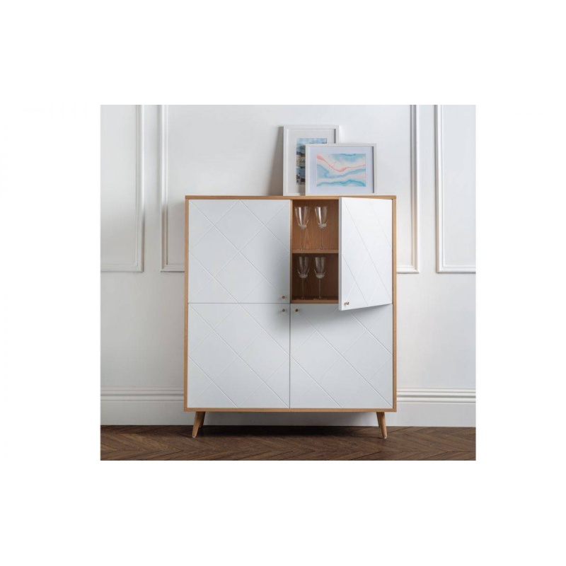 Julian Bowen Moritz 4 Door Cabinet - Oak & White MOR001
