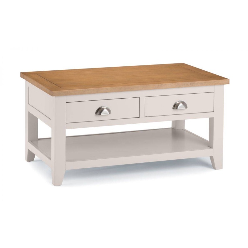 Julian Bowen Grey Richmond Rectangular Coffee Table With 2 Drawers - /Pale Oak